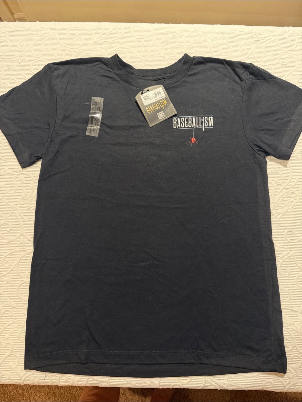Baseballism Kids Short Sleeve Graphic Tee — Black with Red Accent. NWT YL